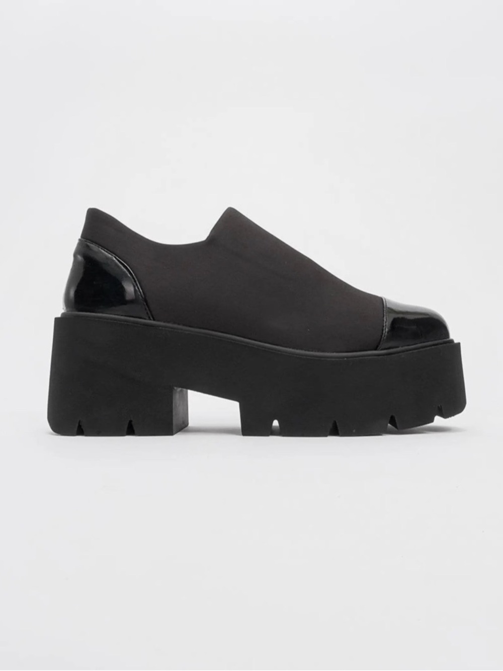 New Grena Platform Slip On Chunky Platform Slip-On Shoes in Black Sz. 8 - Picture 4 of 4